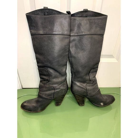 Sam Edelman Naharra Grey Heeled Leather Boots Size 10 - Picture 3 of 8
